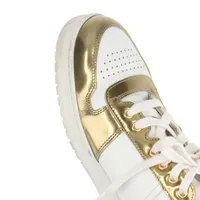 プラダ　リボン　エナメル　36 1/2 バレーシューズ　ゴールドロゴ ☆Prada☆ロゴ入り レザーリボン付 バレエシューズ (PRADA