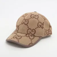 GUCCIグッチ正規新作コットンキャンバス ジャンボGG柄キャップ 681264 グッチ 681264 ジャンボGGキャンバス ベースボールキャップ