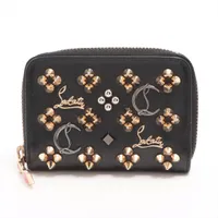 クリスチャンルブタン キー/コインケース スタッズ レザー ゴールド クリスチャンルブタン コインケース｜中古ブランド品・ブランド