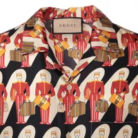 グッチ 23SS シルク シャツ 48 メンズ マルチカラー 747087