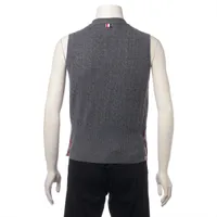 THOM BROWNE ネイビー カシミヤニットベスト Thom Browne ニットベスト 通販 - FARFETCH