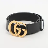 グッチ 406831 GG ベルト 85/34 レザー ブラック A3655469｜中古