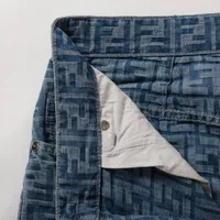 美品・近年★フェンディ　ズッカ　パンツ　コットン　金ボタン　レディース　38 美品・近年☆フェンディ ズッカ パンツ コットン 金ボタン