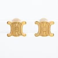【片耳のみ】CELINE　マカダム ピアス ゴールドカラー 楽天市場】セリーヌ マカダム ダイヤモンド ピアス K18イエロー
