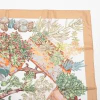 エルメス カレ90 JARDIN SECRET 秘密の庭 スカーフ シルク ベージュ