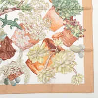 エルメス カレ90 JARDIN SECRET 秘密の庭 スカーフ シルク ベージュ