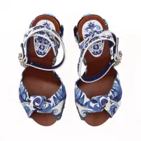 美品　希少　レア　Dolce&Gabbana ウェッジソール　サンダル　35 ドルチェ&ガッバーナ ファブリック ウェッジソールサンダル 35