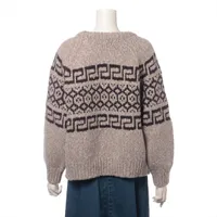 【美品】セリーヌ タートルネックニット トリオンフ マカダム 42 ウール トリオンフ刺繍 クルーネックセーター ニット ウール ネイビー