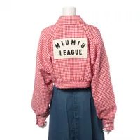 ミュウミュウ　MIUMIU チェック　クロップドジャケット 楽天市場】【ミュウミュウ】Miu Miu 21年 ギンガムチェック