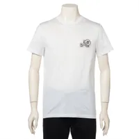 美品　MONCLER MAGLIA T-SHIRT 18年シリーズ　ロゴ刺繍 モンクレール MAGLIA 18年 コットン Tシャツ M メンズ ホワイト