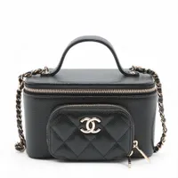 CHANEL マトラッセ AP1341ブラック ゴールド金具 バニティバッグ シャネル マトラッセ キャビアスキン チェーンショルダーバッグ