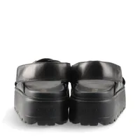 正規店買付【プラダ】ブラック レザー ローサンダル PRADA - PRADA(プラダ) サンダル 36 レディース - 黒 レザーの