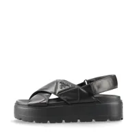 ★送料・関税込★PRADA★ロゴ レザー クロス オーバー サンダル 楽天市場】プラダ PRADA レザーサンダル 三角ロゴ フラット