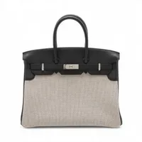 エルメス
プードルオルフェーヴル 
01パーマブラス エルメス バーキン35 トワルGMxスイフト ブラック シルバー金具