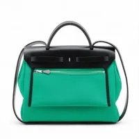 エルメス エールバッグ ジップアドPM トワル/レザー エルメス エールバッグジップPM トワルミリタリー×レザー