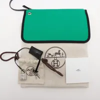 エルメス エールバッグジップPM トワルミリタリーxレザー