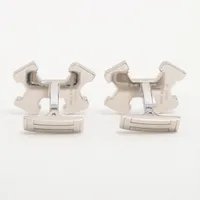 エルメス カフス GP ホワイト×シルバー エルメス カフス GP ホワイト×シルバー