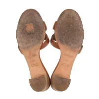 エルメス オラン レザー サンダル 36 レディース ブラウン AP112457