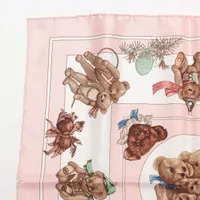 ☘️美品☘️ HERMES　心の友　テディベア　スカーフ カレ45 エルメス カレ45 CONFIDENTS DESCOEURS 心の友 スカーフ シルク