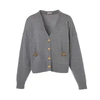 セリーヌ トリオンフ カシミヤ カーディガン M レディース