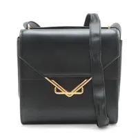 ボッテガヴェネタ クリップ レザー ショルダーバッグ ブラック