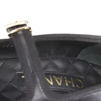 【未使用品】CHANELシャネル　レザーストラップパンプス　ブラック シャネル CHANEL ココマーク アンクルストラップ パテントレザー