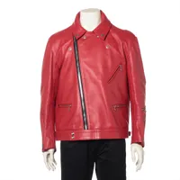 ルイスレザー レザー ライダースジャケット 46 メンズ レッド AVIAKIT