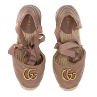 【極美品】GUCCI（グッチ）GGマーモント ウェッジソール サンダル グッチ GGマーモント レザー ウェッジソールサンダル 35 1/2