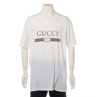 グッチ コットン Tシャツ L メンズ ホワイト 457095