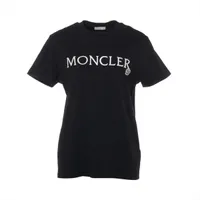 ［新品同様］モンクレール　レディース　ロゴプリントTシャツ　ブラック モンクレール 22年 コットン Tシャツ S レディース ブラック
