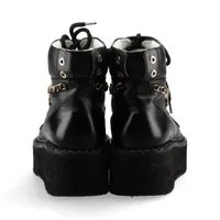 シャネル ココマーク レザー ショートブーツ 36 レディース ブラック