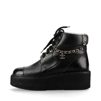 シャネル ココマーク レザー ショートブーツ 36 レディース ブラック