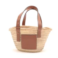 LOEWE ベージュ レザートートバッグ スモール LOEWE ロエベ トートバッグ ANAGRAM TOTE SMALL アナグラム