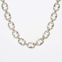 【高級】 ヴィンテージ シルバー 925 刻印 ネックレス シェーヌダンクル エルメス ヴィンテージ シェーヌダンクル ネックレス 925 221.9g
