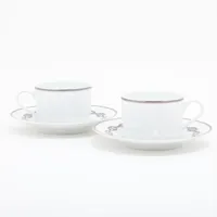 HERMES - シェーヌダンクル カップ&amp;ソーサー２脚セット HERMES エルメス シェーヌダンクルプラチナ 004117P2 コーヒー