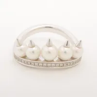 TASAKI 750WG パール リング タサキ デインジャー プラス パール ダイヤ リング 750(WG) 6.5g