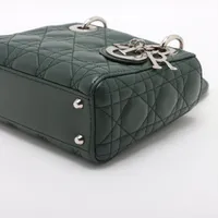 美品☆　レディディオール　ミニ　カナージュ　緑　2way　ハンドバッグ Christian Dior - 美品☆ レディディオール ミニ カナージュ 緑