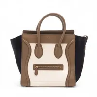 セリーヌ　ラゲージ　スウェード　レザー CELINE 【中古】セリーヌ ラゲージ マイクロショッパー