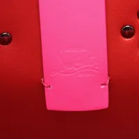 ルブタン　スタッズ付きピンクパーティーバッグ クリスチャンルブタン カバタ レザーxスタッズ トートバッグ