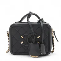シャネル バックパック CCフィリグリー マトラッセ キャビアスキン ブラック Unused CHANEL シャネル チェーンショルダーバッグ ミニ CC