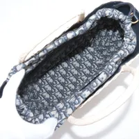 Christian Dior Oblique Panier Chapeau bag rattan x canvas Straw