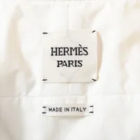 ★潔い白★【HERMES】ダブルコットンストレッチありブルゾン エルメス 22SS コットン ブルゾン 34 レディース アイボリー 26