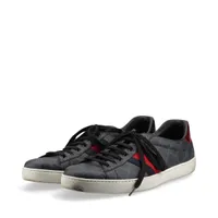 グッチ エース レザー スニーカー 11 メンズ ブラック 429445 GG