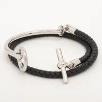 エルメス グレナン Hリンク ブレスレット GP ブラック A3679616
