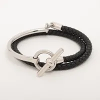 HERMES グレナンHリンク ブレスレット エルメス グレナン Hリンク ブレスレット GP ブラック A3679616
