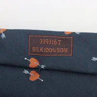 HERMES ネクタイ ネイビー ハート刺繍 エルメス ネクタイ シルク ネイビー ハート柄 A3680127｜中古
