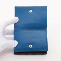 ボッテガヴィエネタ イントレチャートレザー コンパクトウォレット ブルー ボッテガヴェネタ イントレチャート レザー コンパクト