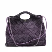 【VINTAGE】CHANEL マトラッセ トップハンドル 2wayハンドバッグ シャネル マトラッセ デニム 2WAYハンドバッグ パープル