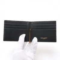 【希少】サンローラン マネークリップ レザー クロコ YSLロゴ ブラック 超希少✨サンローラン フラグメントケース マネークリップ