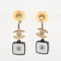 シャネル ココマーク 04A ピアス(両耳用) GP ブラック A3684569｜中古